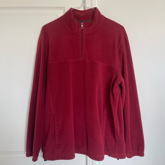 Red fleece quarter zip jacket - Picture 1 of 3